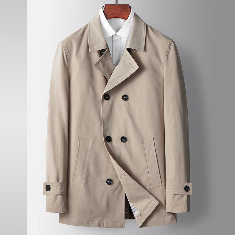 Men's Light Luxury Lapel Double-breasted Trench Coat Business Trend Jacket