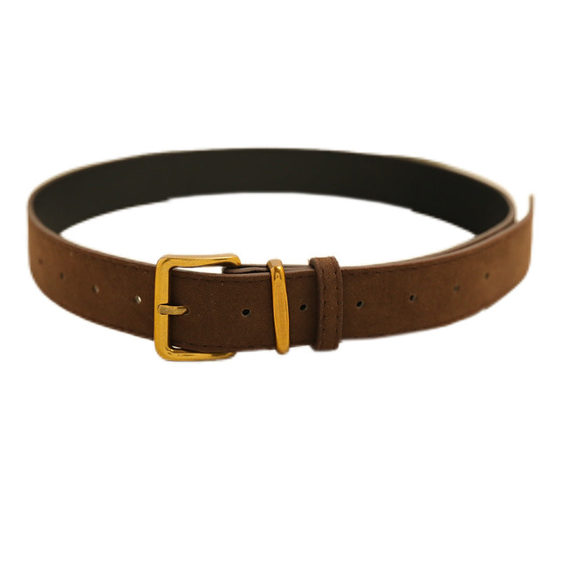 Suede Belt Women's Preppy Style With Skirt Jeans Strap Decoration