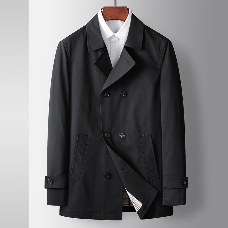 Men's Light Luxury Lapel Double-breasted Trench Coat Business Trend Jacket