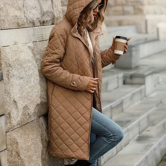 Rhombus New Loose Hooded Cotton Casual Jacket